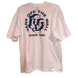 White and Blue Vans Off the Wall Tee XL